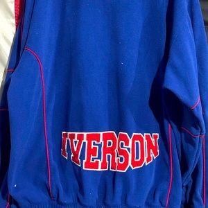 VINTAGE ALLEN IVERSON REEBOK FLEECE FULL ZIP JACKET. NBA PLAYER. PHILLIES. 2X